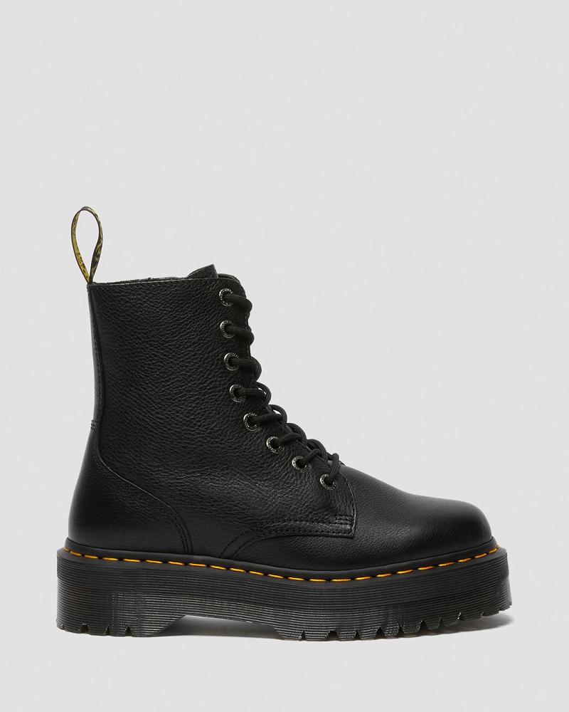 Black Men's Dr Martens Jadon Pisa Leather Platform Boots | CA 557WNB